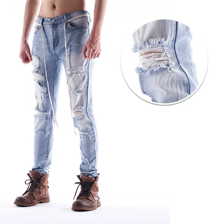 

DiZNEW 2019 new style ripped pantalones stretch streetwear mens jeans homme