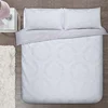 Pink soft bed duvet cover sets with jacquard floral pattern and velvet lining