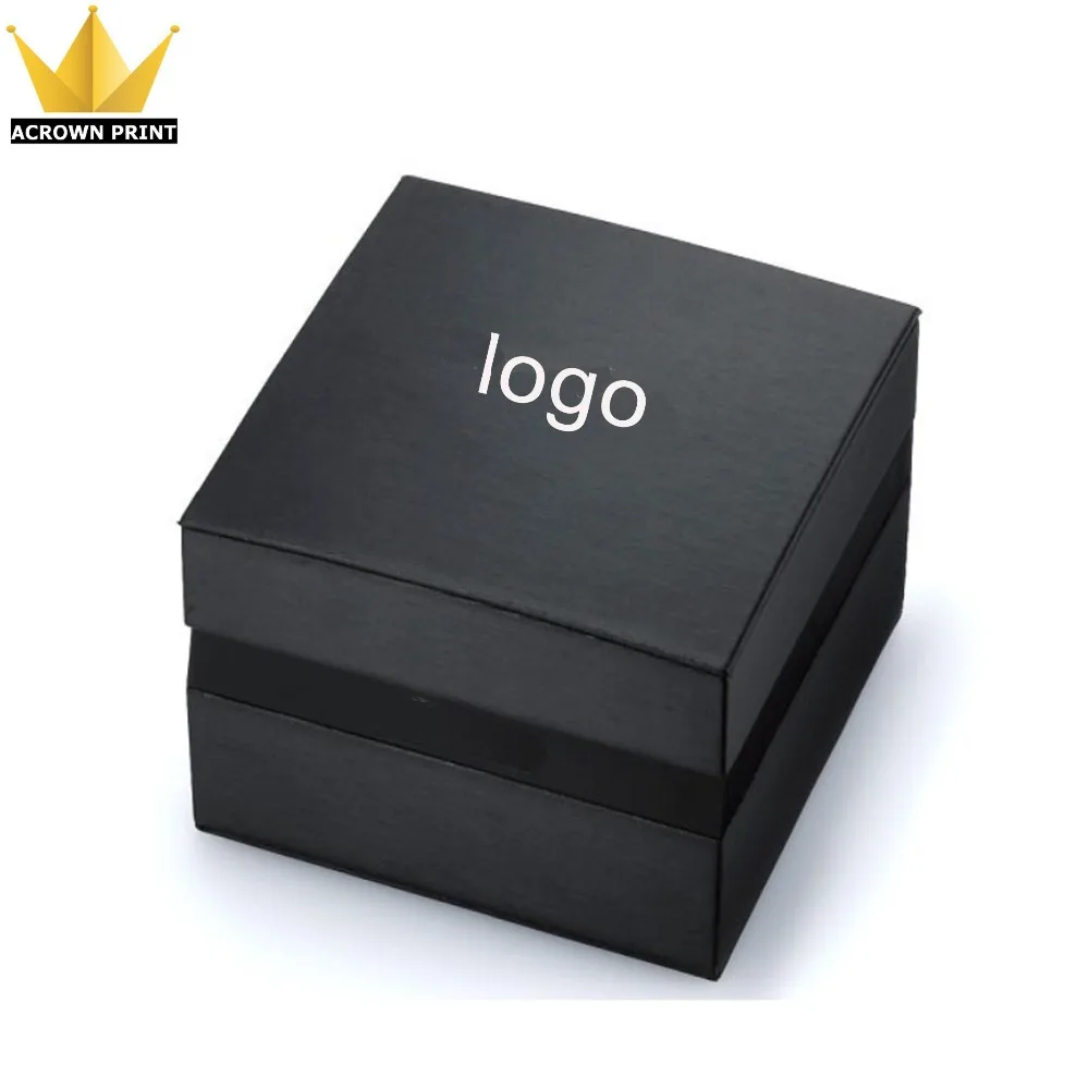 

High Quality Luxury Black Cardboard Custom Branded Paper watch packaging box, Black color