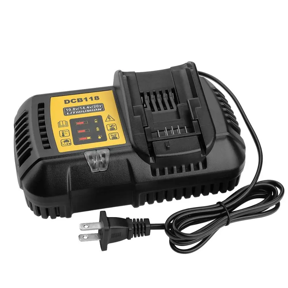 

4.5A 10.8 to 20V Battery Charger for Dewalt Battery DCB105 DCB201 DCB204 DCB205 charger, Black