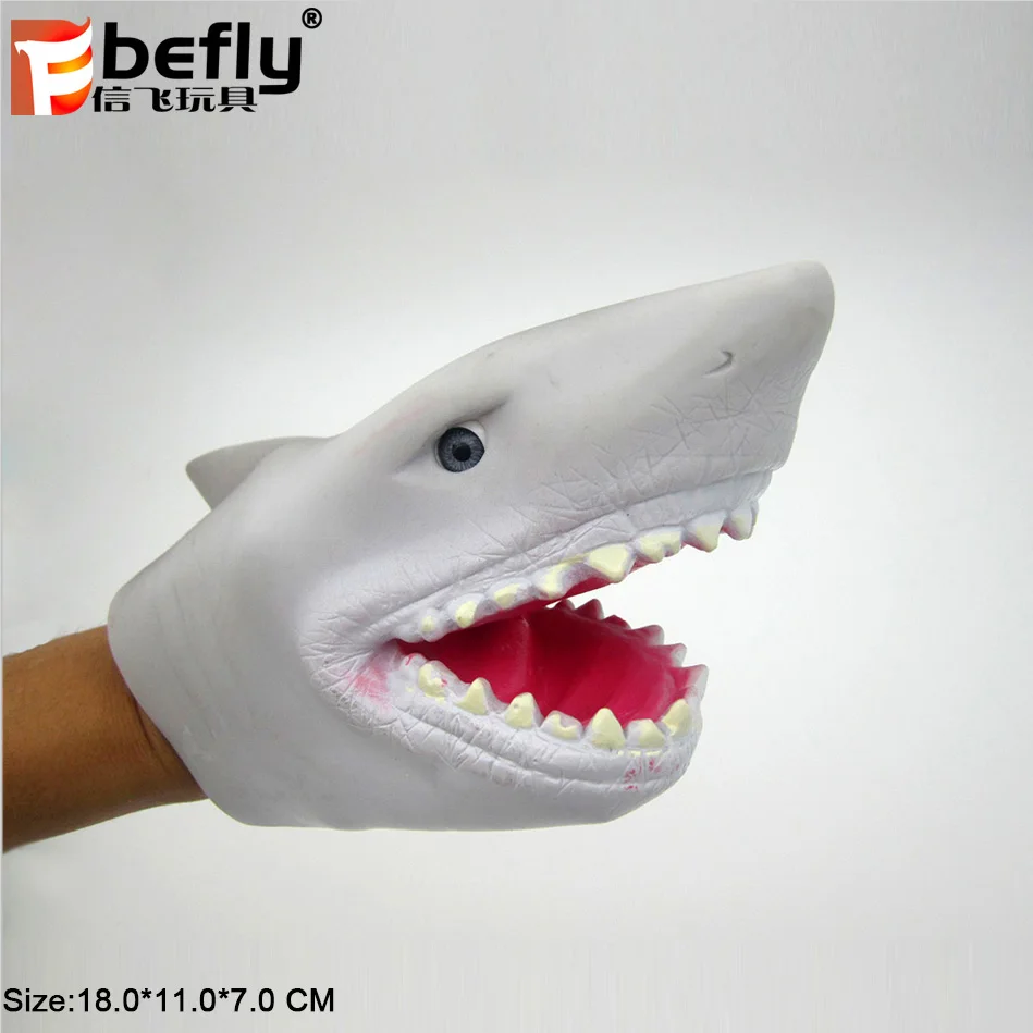 plastic shark puppet