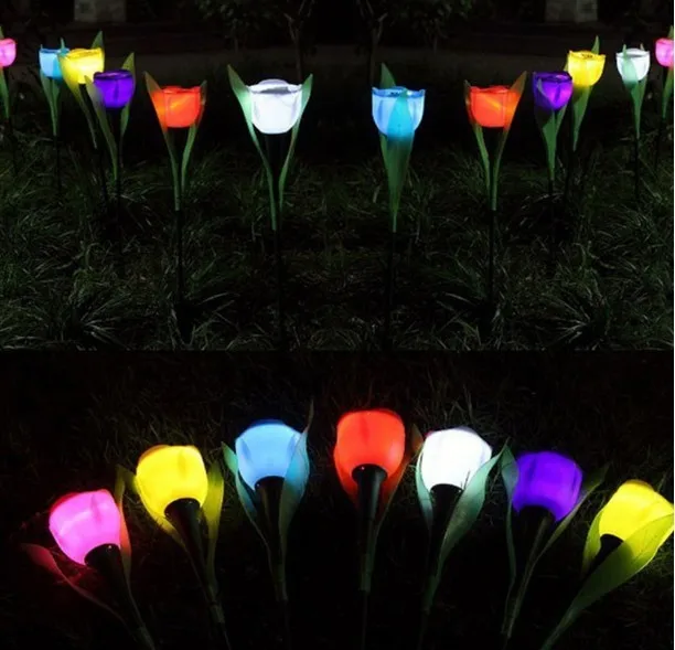 High Quality Outdoor Tulip Solar Garden Light Flower Shaped Outdoor ...