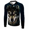 Fashion 1pc custom digital 3d wolf printing men's sports casual jacket drop shipping