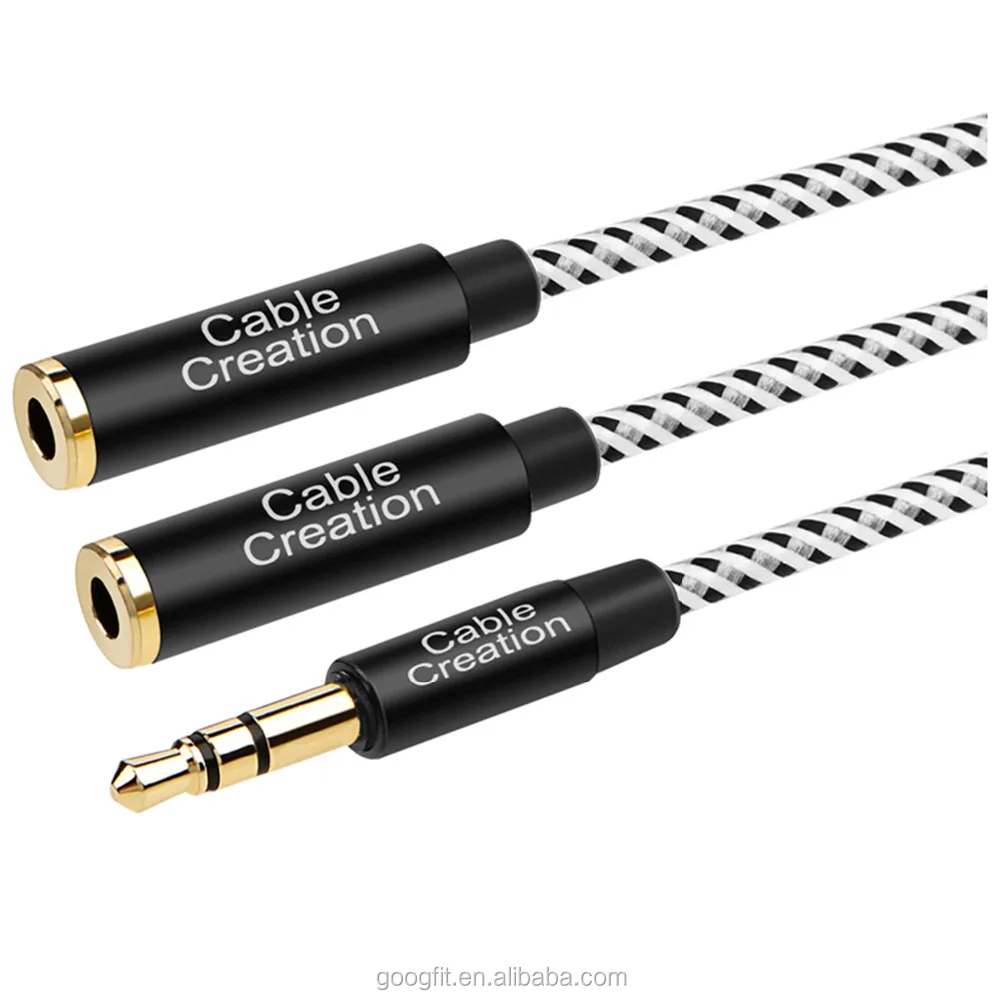 

Short 3.5mm Audio Stereo Y Splitter cable 3.5mm Male to 2 x 3.5mm Female Slim and Soft Cable