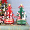 Christmas gift Rotated Snowman reindeer Musical Box Christmas Wood for Christmas decoration