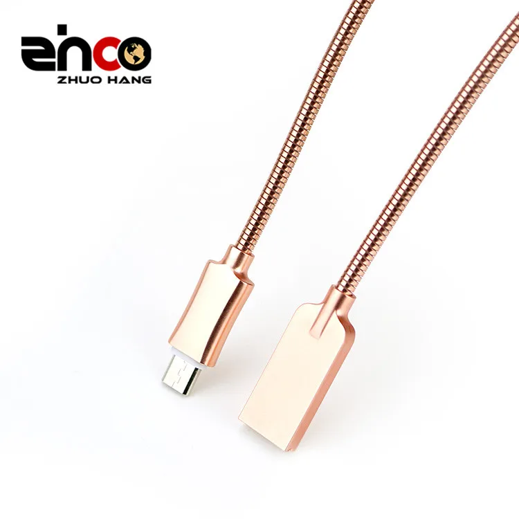 ZHCO New product Super quality metal spring fast charging standard usb cable for Samsung iphone and Type C data line