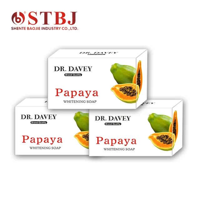 

DR.DAVEY Papaya whitening soap high quality face and body beauty soap, White