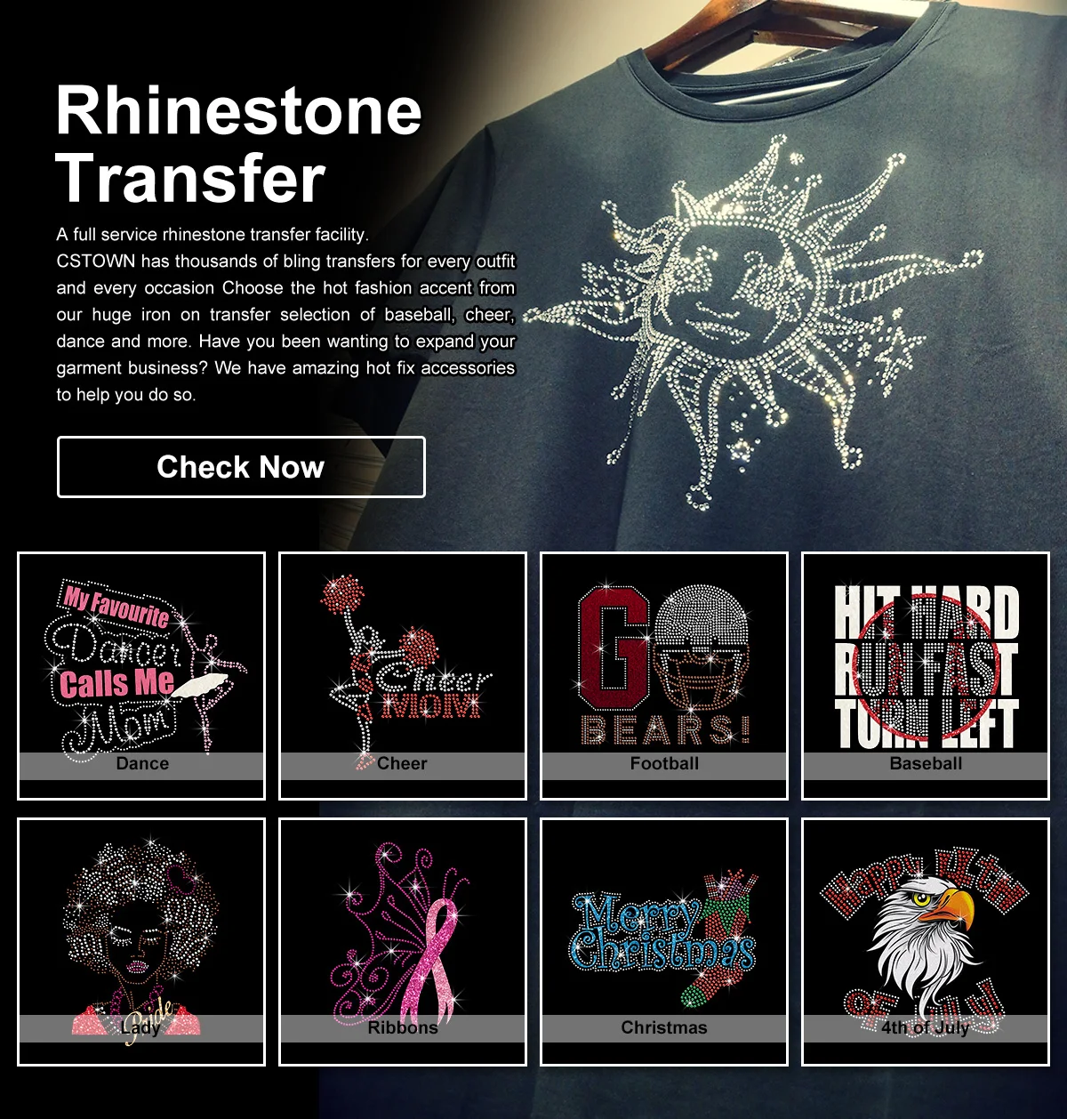 Rhinestone Iron on T-Shirt From Her Mom Sports Top CHEER She Got It
