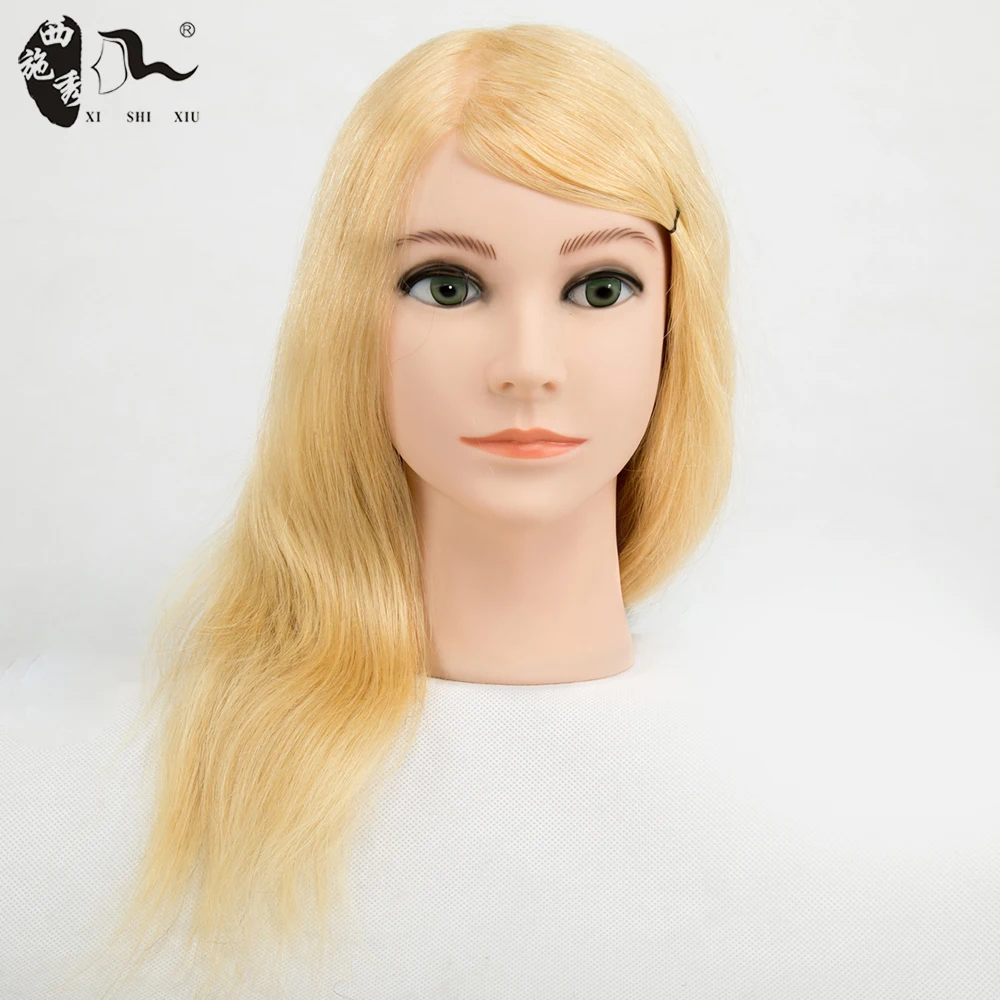 Beautiful Natural Color Human Hair Mannequin Training Head