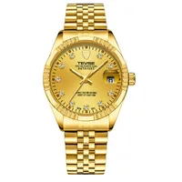 

TEVISE 629 Men's Gold Color Fashion&Casual Diamond Watch Auto Date Automatic Mechanical Analog Watch