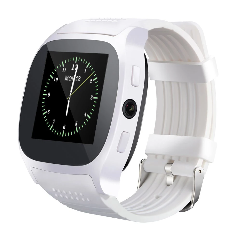 

2021 High Quality Big Battery smart watch T8 touch screen camera wireless smartwatch for Android, Black,blue,white