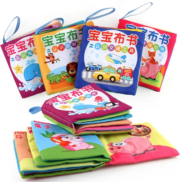 
Baby fabric book Ring cloth book Tear not rotten early teaching book for baby 