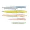Wheat straw handle kitchen knife with non stick marble coating Kitchen knives set acrylic kitchen block