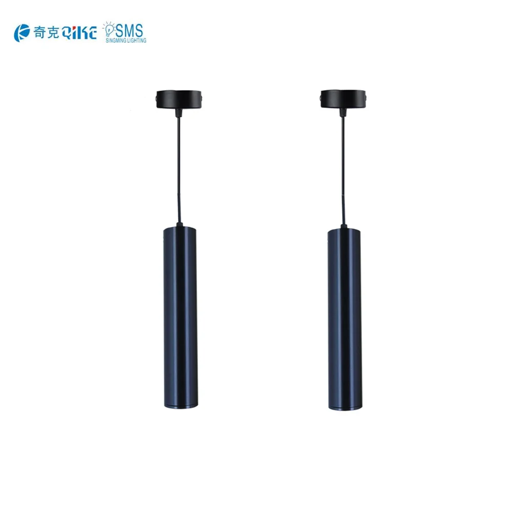 Led black cylindrical long downlight beauty salon shop decoration lamp rice hanging wire downlight 85-265V 3000-6300K