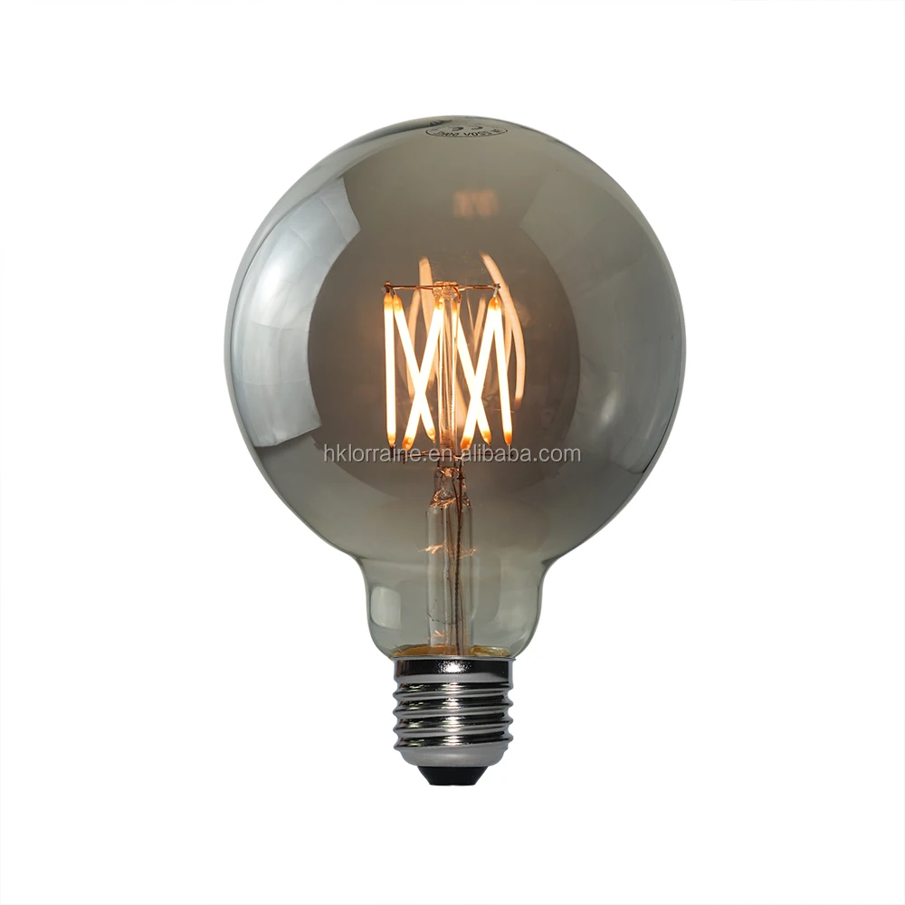 led filaments lamp 4W 6W 8W vintage lights half chrome G80 led globe bulb