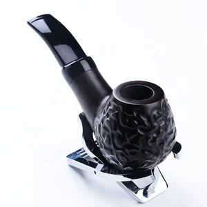 Image of Wooden Pipes Laser Engraved Wooden Pipes Customizable Style and Logo Ebony Wood Smoking Pipes