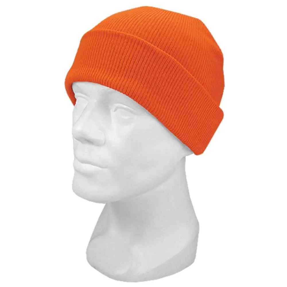 blaze orange wool beanie