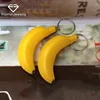 New Cheap Pendant Keychain Fashion 2018 Fruit Shape Decoration Hot Selling Banana Fruit Key Ring with LED Light