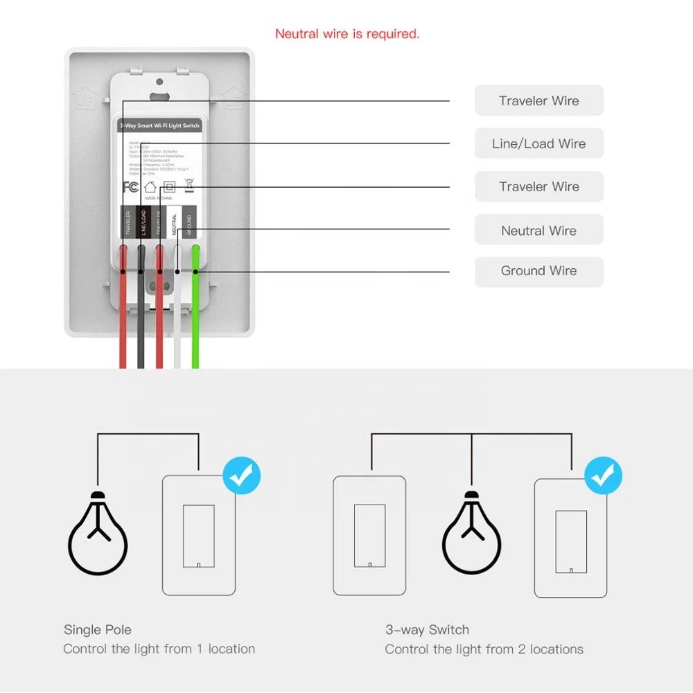 1 way touch switch схема подключения