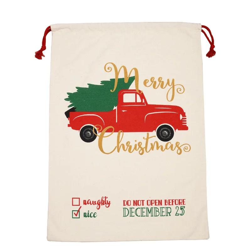 

New Design Personalized Christmas tree truck Santa Sack Christmas Gift Sacks, As the picture show