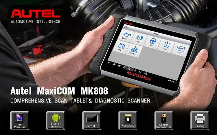 Autel Full-system obd2 Diagnostic Scanner MaxiCom MK808 with IMMO Service diagnostic tools Update online