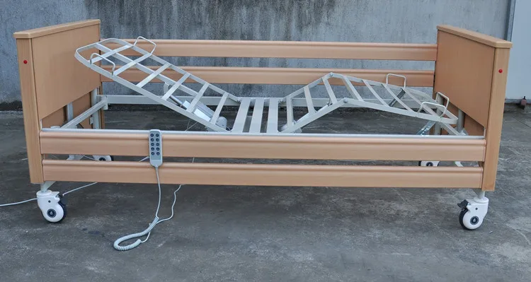 Adjustable electric treatment bed in hospital or home cart bed