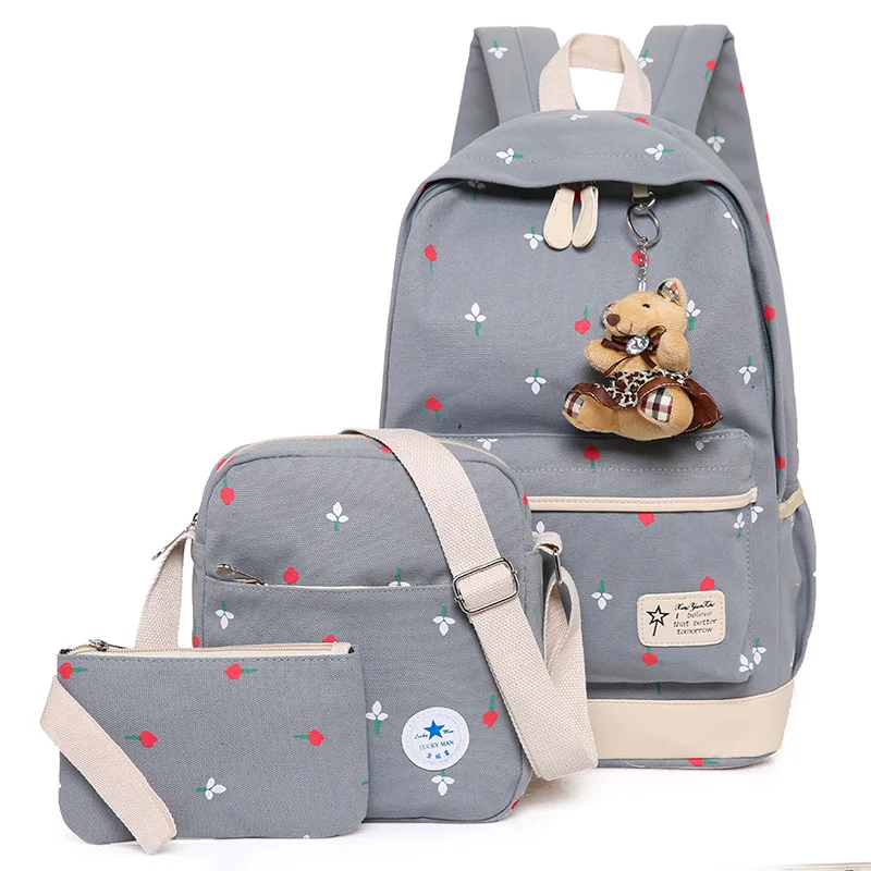 

Hot sale high quality custom logo a set of student school backpack bag
