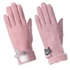 suede full fingers gloves for ladies screen touch gloves women gloves with fleece