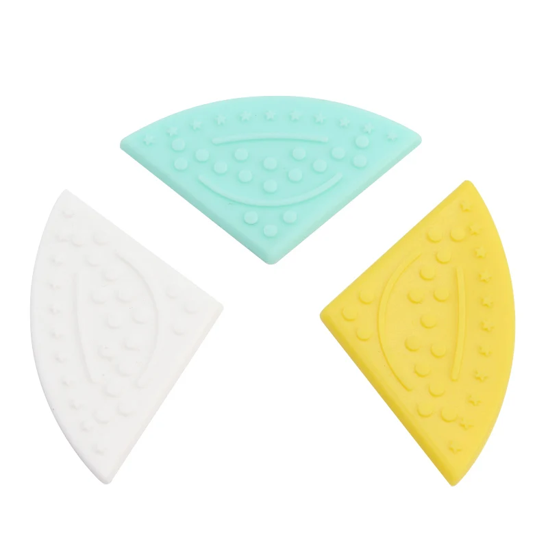 BPA Free Silicone Corner Baby Teether Triangle Teether For Triangle Bibs