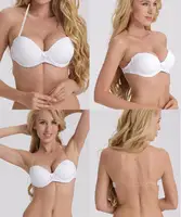 

Sexy Women Push up Padded Underwear Invisible transparent Back Clear Bras Wedding Lingerie Brassiere Multiway Halter Neck Bra