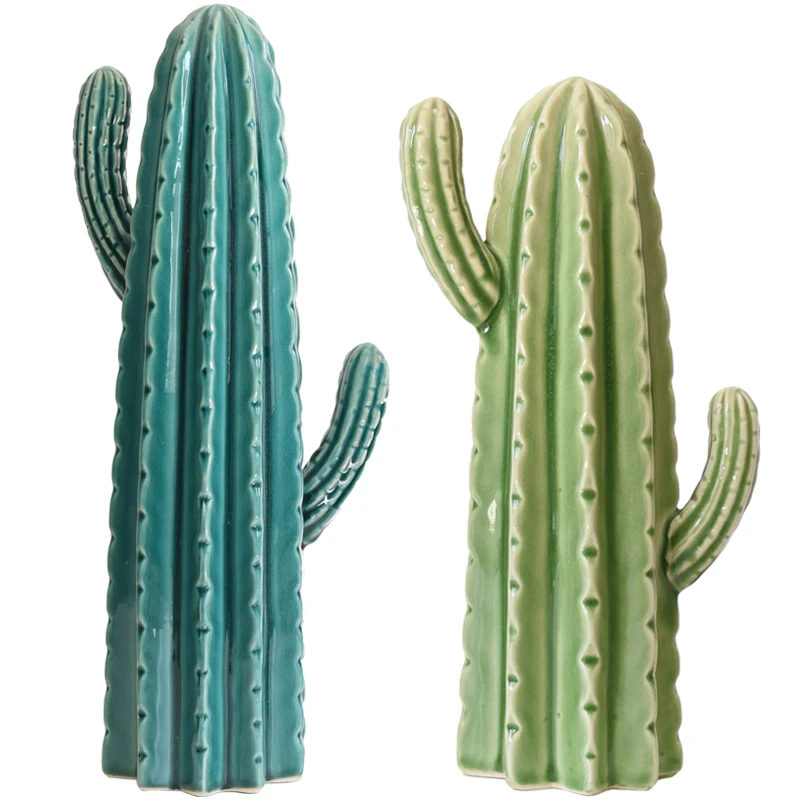 

Most popular green glazed ceramic cactus for home decoration