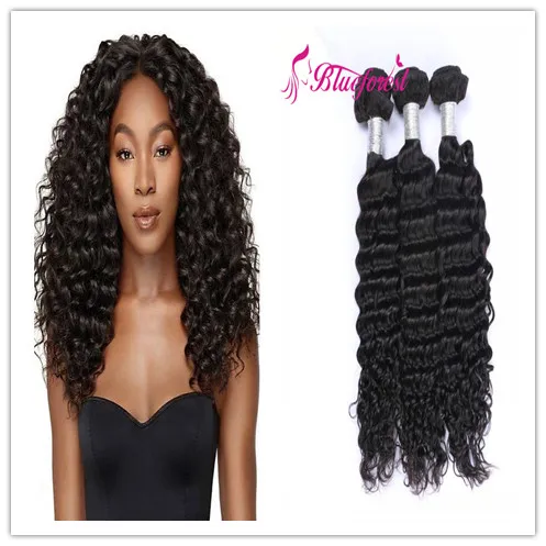

Wholesale Top Quality Full Cuticle Brazilian Deep Wave Human Hair Bundles With Lace Closure, Natural color