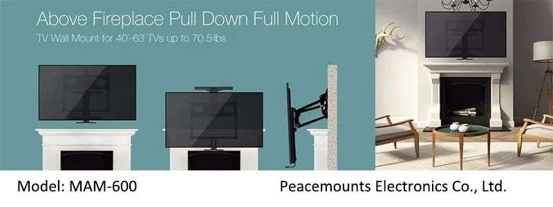 New Version Mam 1000 Gas Spring Pull Down Fireplace Tv Mount