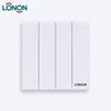 Universal PC 86*86MM 16A 10 Years warranty white Four Gang One Way Switch With Neon Power Switch Socket