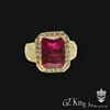 hip pop gold plated micro pave men 925 sterling silver genuine ruby ring designs for men jewellery
