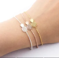 

Minimalism Pineapple Bracelet For Women Dainty Gifts Jewelry Stainless Steel Rose Gold Ananas Bracelet