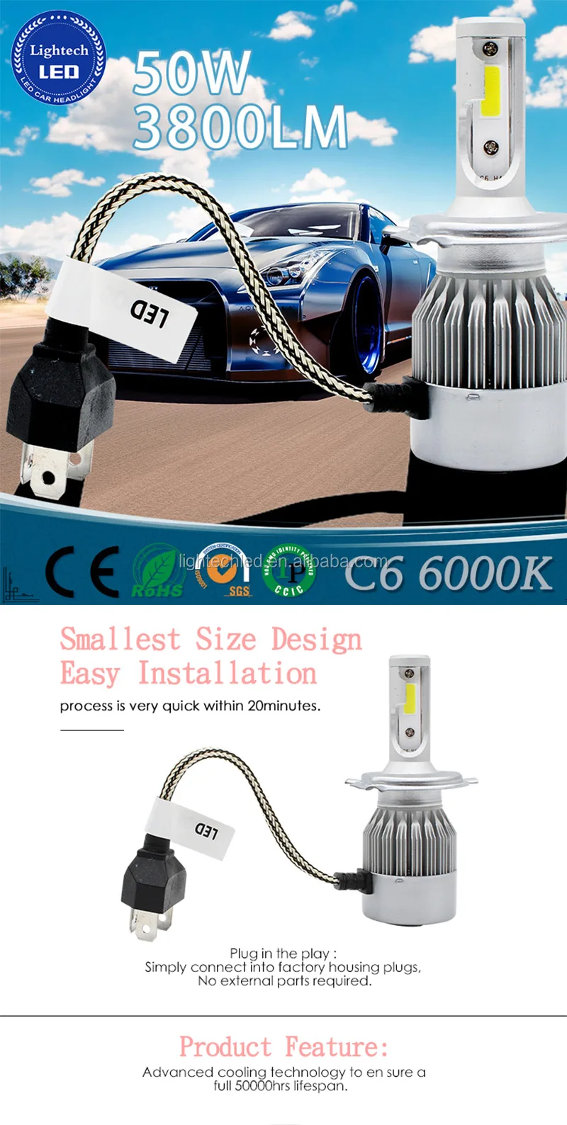 H4 led headlights