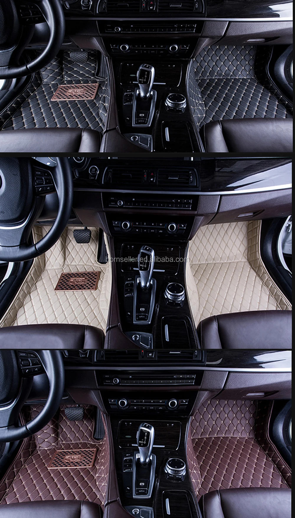 High quality hand sewing XPE custom left right hand drive pvc coil anti slip 6D artificial grass all weather floor car mat