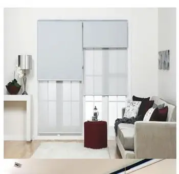 Double Layer Window Curtain Motorized Blackout Roller Blind For