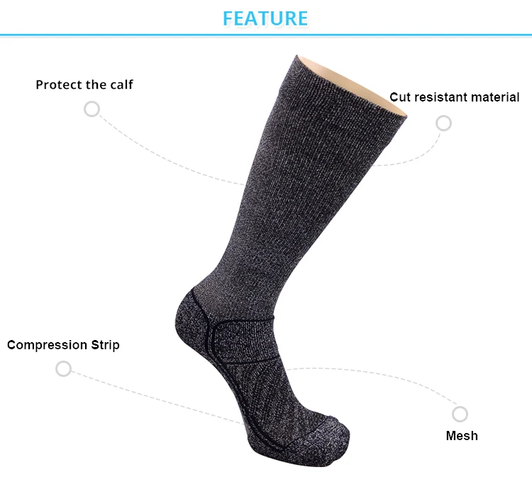 Calf Protection Level 4 Cut Resistant Hppe Ice Hockey Socks - Buy ...