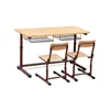 solid and durable classic school desk and table student study in classroom with book basket