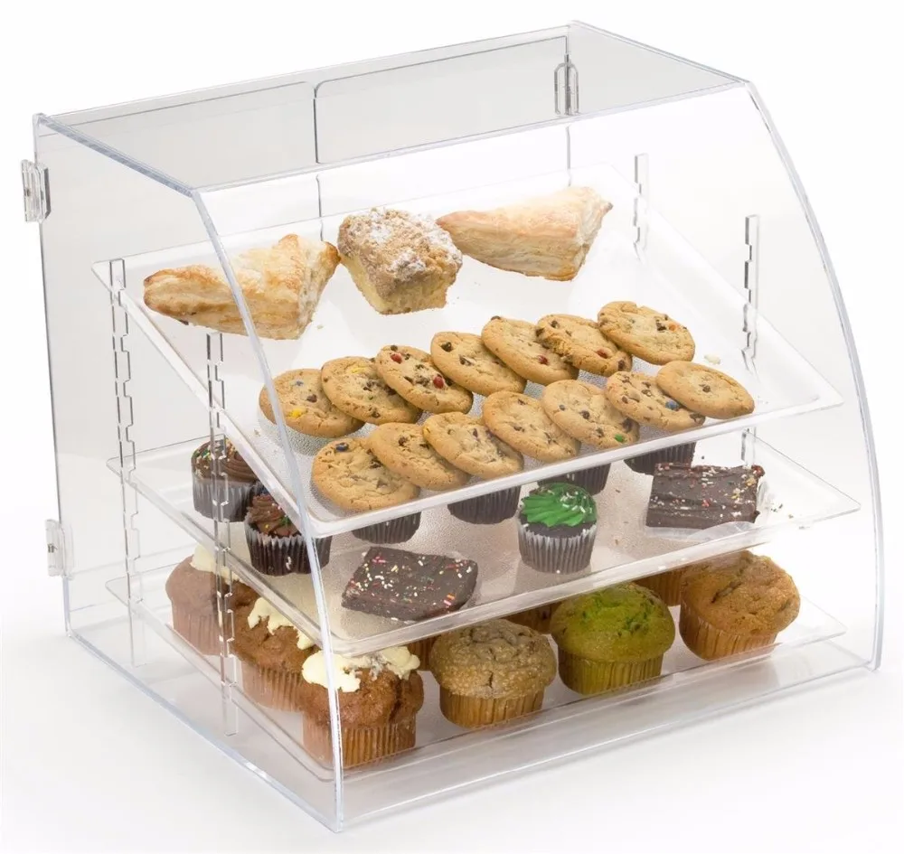 Factory Outlet 3 Removable Shelves Rear Loading Clear Acrylic Pastry ...