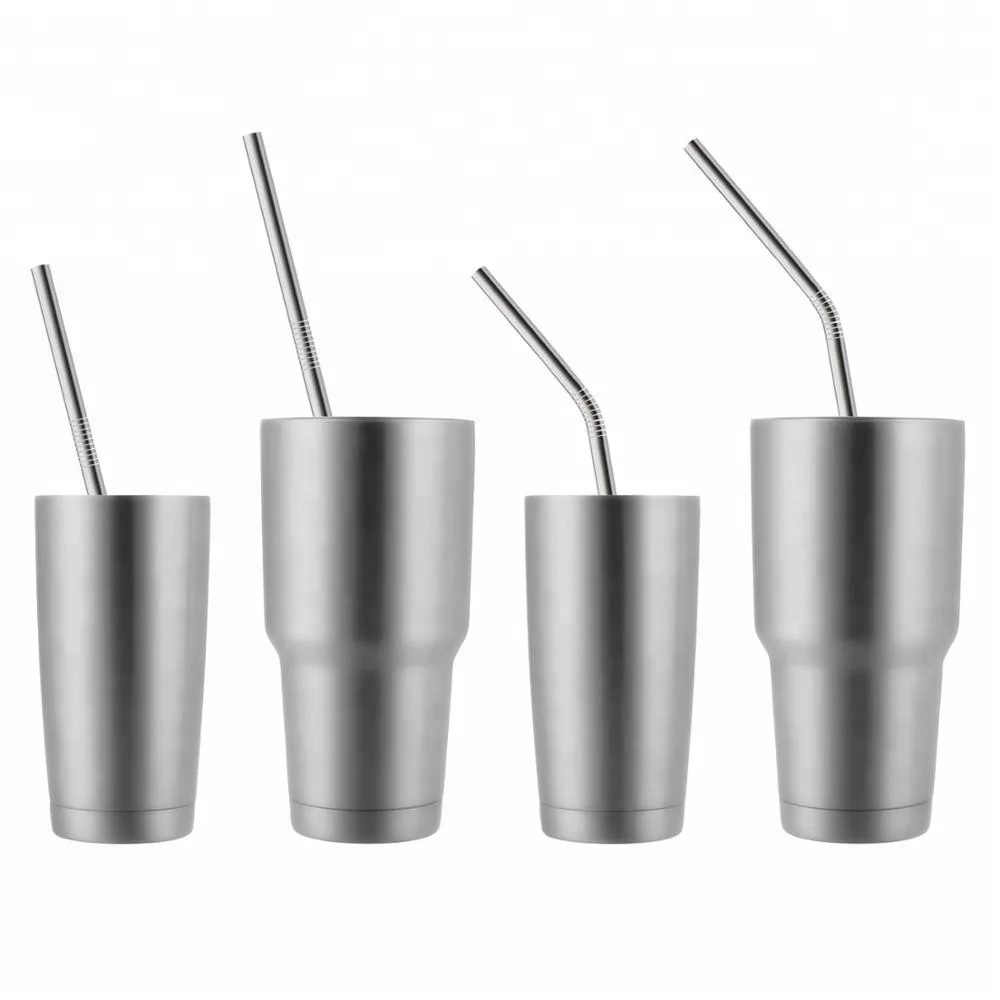 

OEM Amazon Hot Sell FDA SGS Certified In-Stocked Custom Metal Straw With Case, Silver