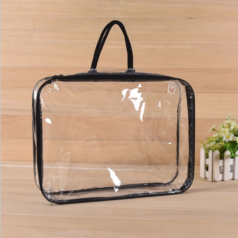 Custom Clear Pvc Packing Bag For Pillow Bed Sheets Plastic Zipper Quilt ...