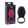 Time Delay Extender Chastity Belt Male Sex Toys for Penis Enlargement Double Bondage Erection tongue Silicone Cock Ring