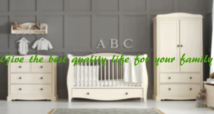 Popular Design White Color Wooden Baby Crib With Storage Drawers