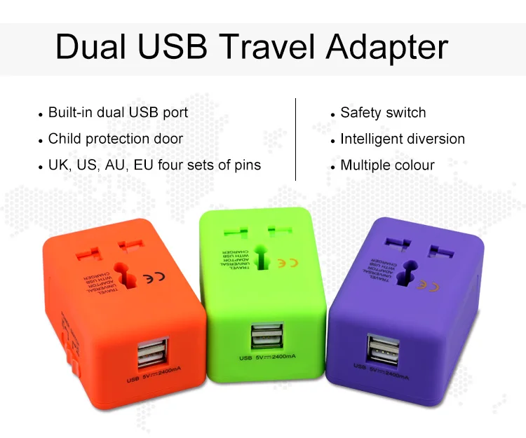 Multi Universal Travel Plug Adapter With 2 Usb Port Buy Multi Plug