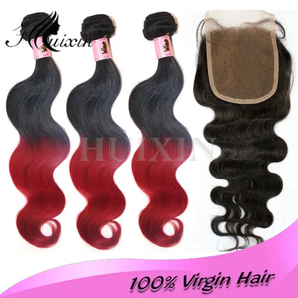 Top Sell Red Brazilian Hair Weave Dip Dye Remy Hair Weave Buy
