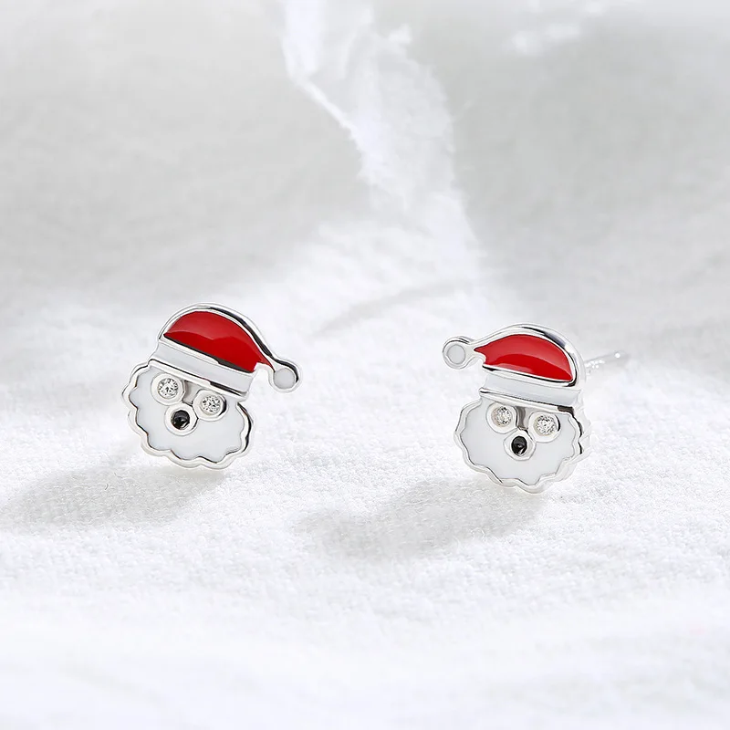 

Santa Claus 925 sterling silver earrings, Silver or customized