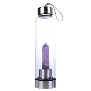 Image of High Quality Glass Leak-Proof Natural Crystal Water Bottle